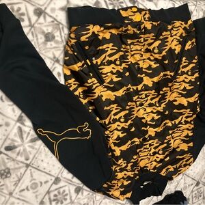Puma Kids Black and Gold Patterned Joggers